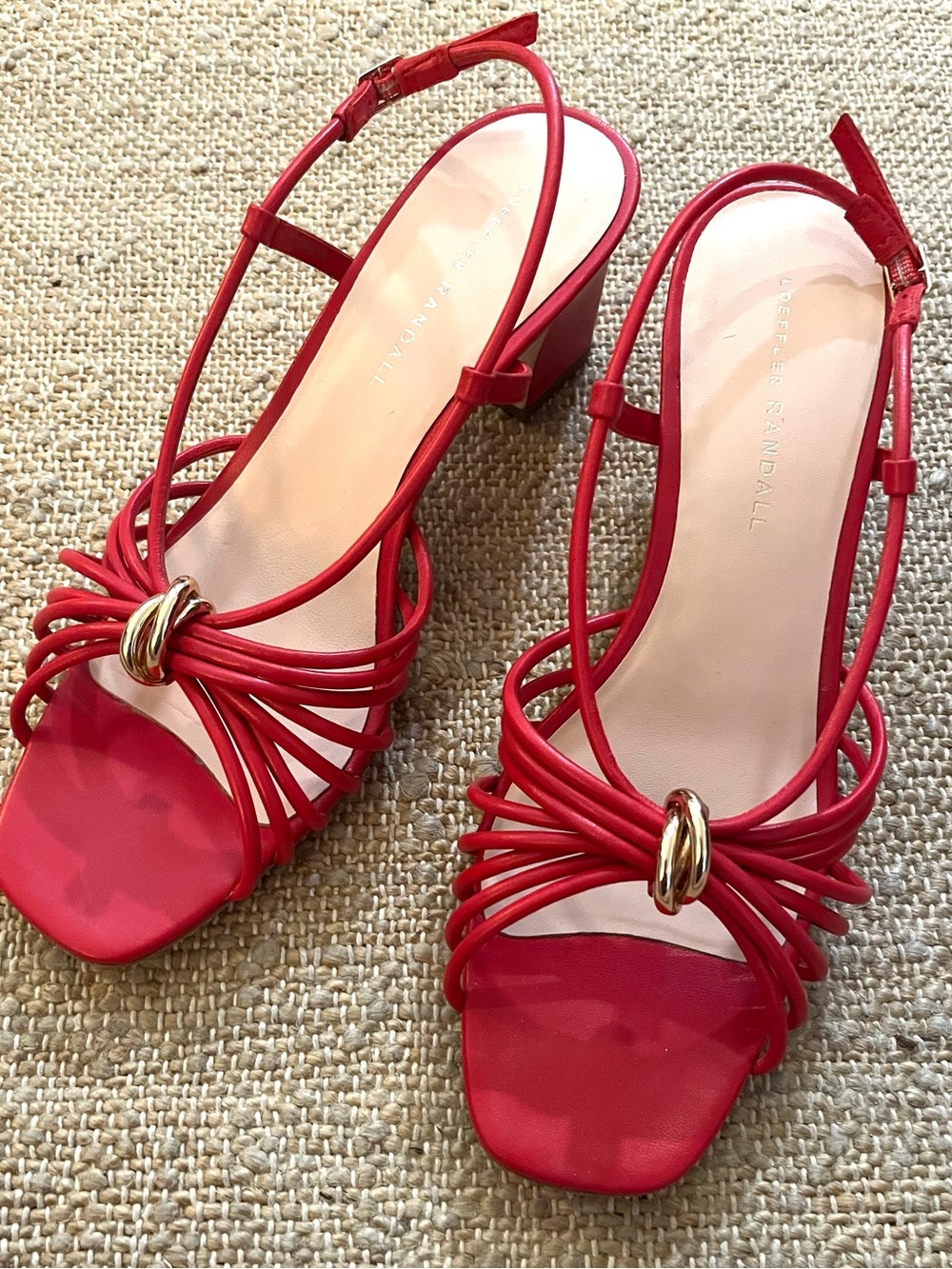 Loeffler Randall Minna Red Leather Heeled Sandal - Picture 5 of 10